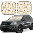 thumbnail image 1 of Xecao Chicken Family for Foldable Car Sun Shades (2-Pack) offer sun protection with an easy-fold design for convenient windshield shading., 1 of 7