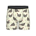 thumbnail image 1 of Xecao Chickens And Flowers Print Boxer Briefs for Men's Stretch Moisture-Wicking Underwear, Mid-Rise Classics breathable fabric, 1 of 7