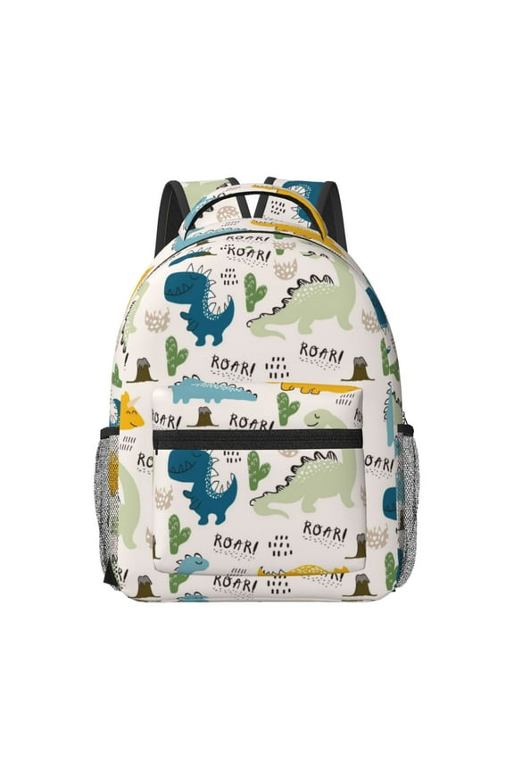 Childish Dinosaur Travel Backpack: A spacious, stylish computer backpack ideal for men and women, perfect for college, school, or daily travels