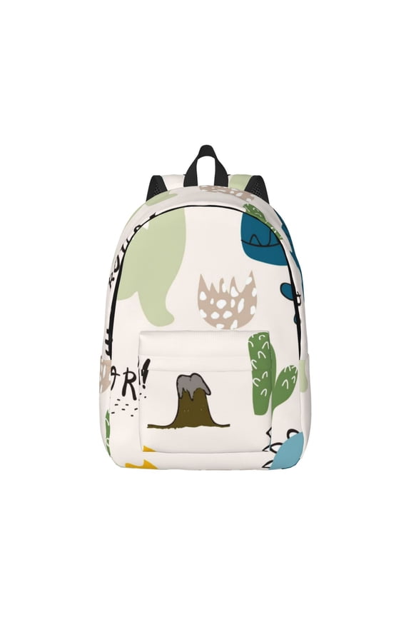 Childish Dinosaur for Canvas College Laptop Backpack, Durable Rucksack Travel Notebook Bag School Backpack Book Bag for Men Women