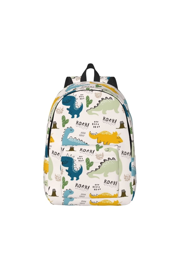 Childish Dinosaur for Canvas College Laptop Backpack, Durable Rucksack Travel Notebook Bag School Backpack Book Bag for Men Women