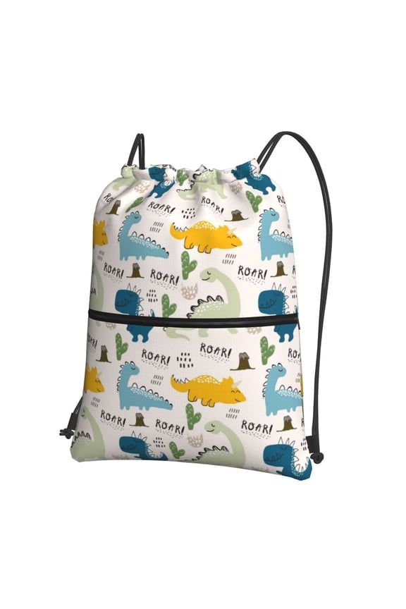 Childish Dinosaur for Drawstring Bags,Pull String Backpack Bags,String Bag Sackpack