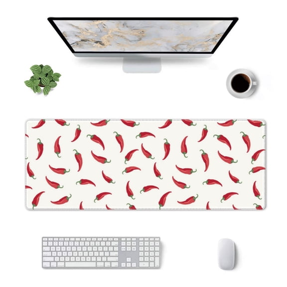 Xecao Chili for Mouse Pad - Waterproof Extended Contour Mouse Mat, Large Gaming Mousepad Laptop Keyboard Mat with Non-Slip Rubber Base