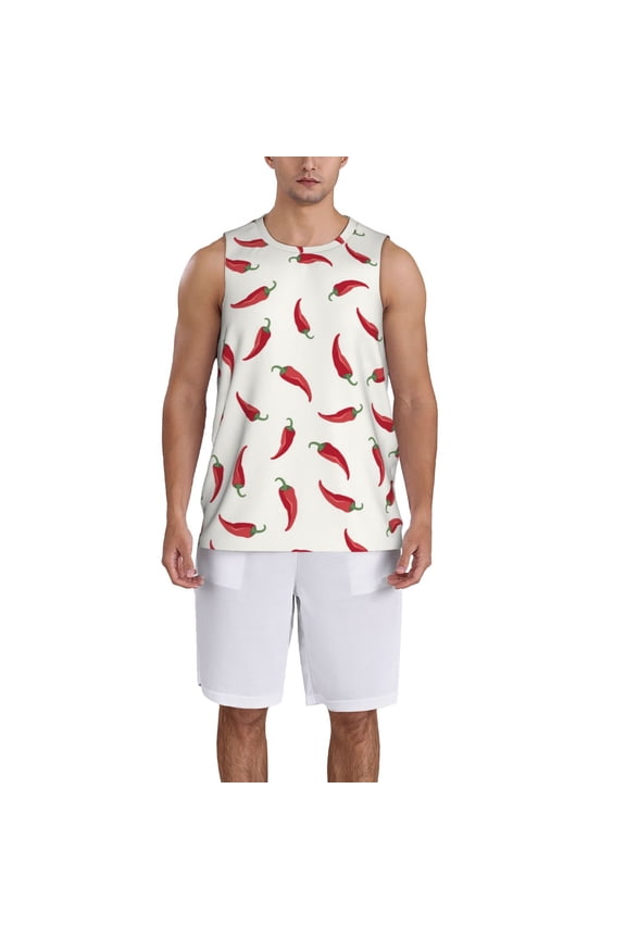 Chili print basketball shirt for both men and women, a unisex basketball jersey perfect for theme parties-XX-Large