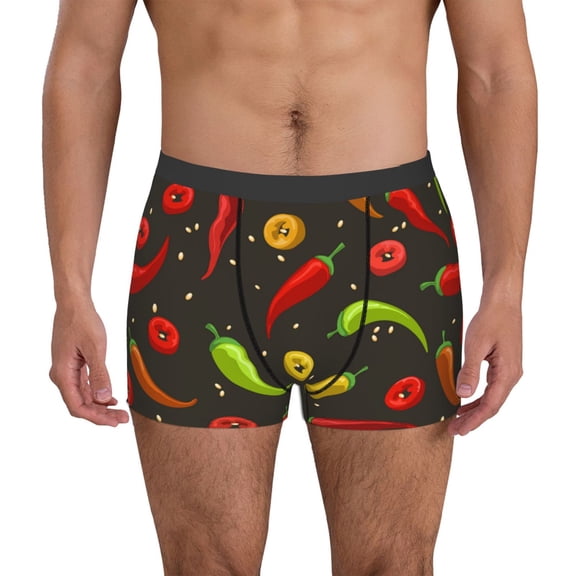 Xecao Chili2 Print Men's Underwear Boxer Briefs Pack - Your ComfortSoft, Moisture-Wicking, and Breathable Choice for Men's Underwear-XX-Large