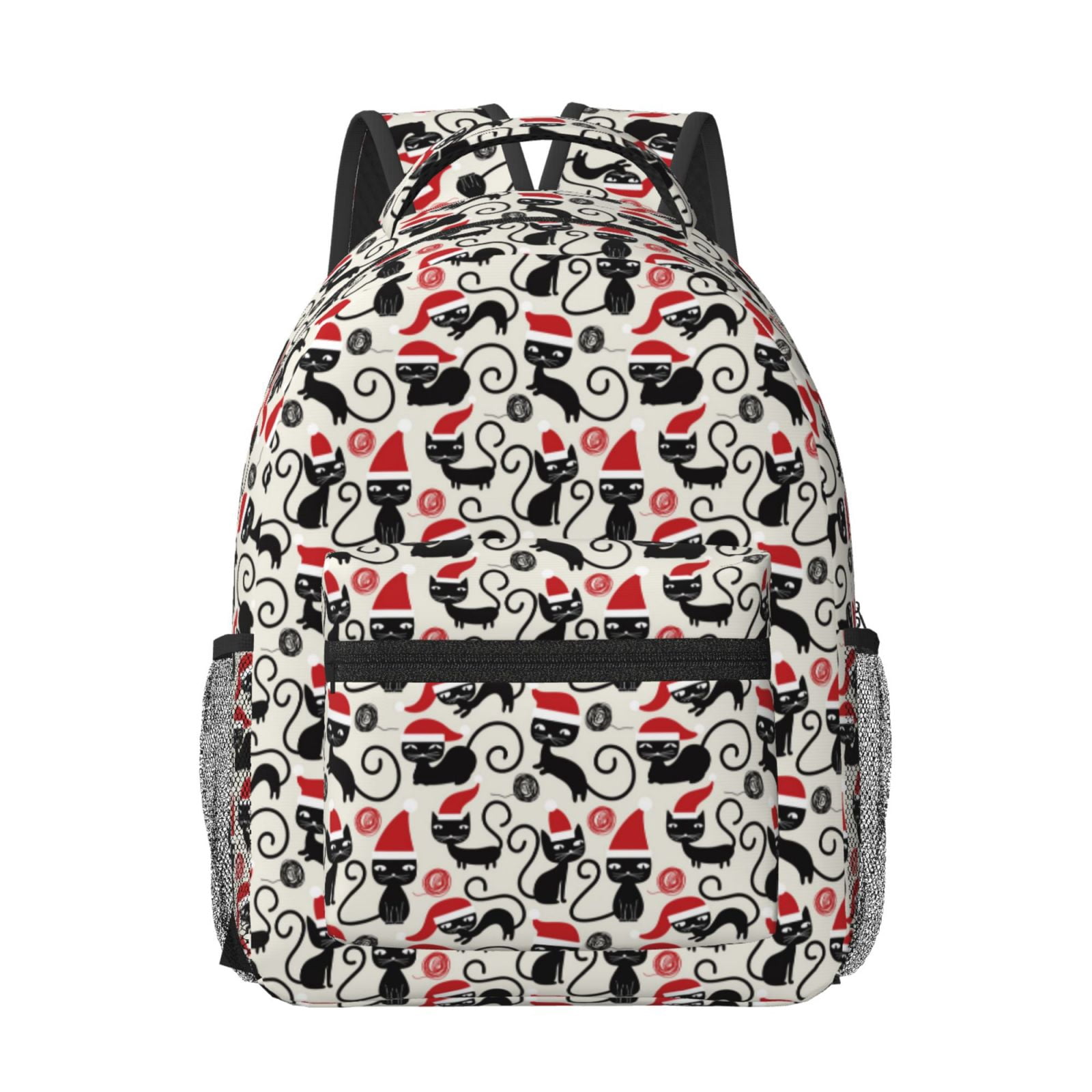 Xecao Christmas Cat Travel Backpack: A spacious, stylish computer backpack ideal for men and women, perfect for college, school, or daily travels