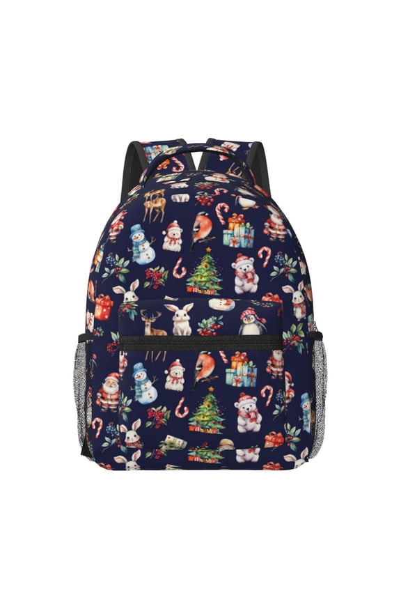 Christmas Critters Delight Print Casual Backpack: A Computer Backpack Ideal for Men and Women, Perfect for College, School, or Daily Travels-One Size