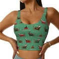 thumbnail image 1 of Xecao Christmas Dachshund for Sports Bra with Removable Pads, Crop Tank Top Design, Women's Longline Sports Bra - Non-Wired - Small, 1 of 9