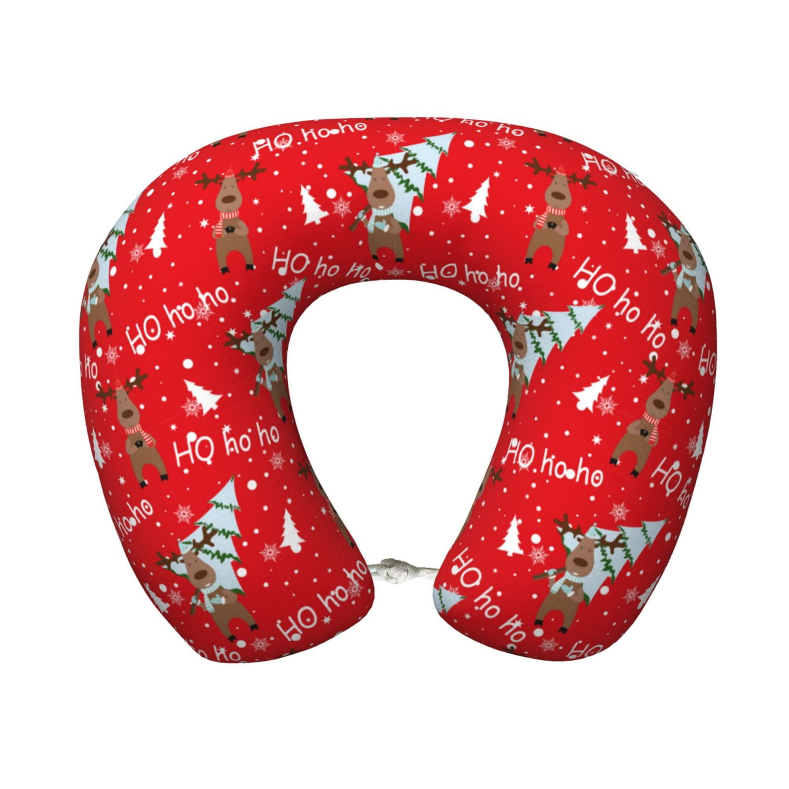 Xecao Christmas Deer 1 Print Memory Foam Cervical Neck Pillow Versatile U-Shaped Pillows for Home,Office,Camping,Travelling,Soft Washable Cover