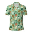 thumbnail image 1 of Xecao Christmas Donuts for Mens' Casual Short Sleeve Button-Down Polo Shirts for a Classic Golf Look, 1 of 1