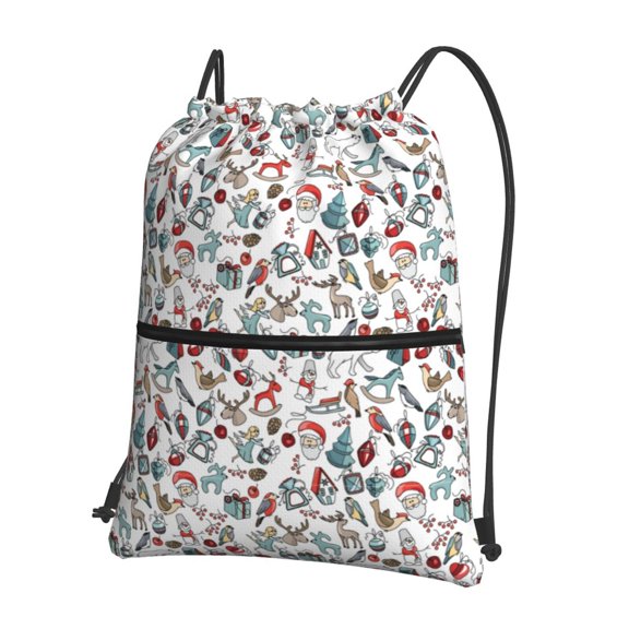 Xecao Christmas Elements for Drawstring Bags,Pull String Backpack Bags,String Bag Sackpack