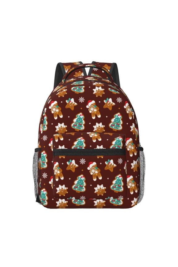 Christmas Gingerbread Print Casual Backpack: A Computer Backpack Ideal for Men and Women, Perfect for College, School, or Daily Travels-One Size