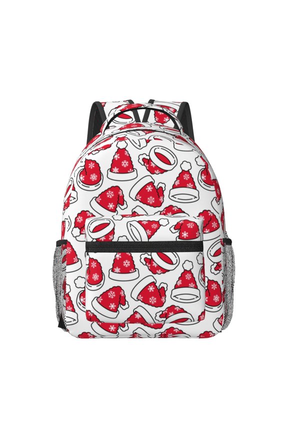 Christmas Hat Print Casual Backpack: A Computer Backpack Ideal for Men and Women, Perfect for College, School, or Daily Travels-One Size