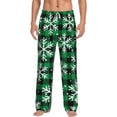 thumbnail image 1 of Xecao Christmas Pattern At Buffalo Plaid Men's Straight Lounge Pajama Pants: The Ultimate in Comfortable Sleepwear, 1 of 9