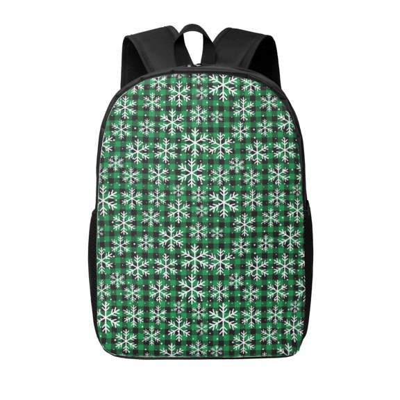 Xecao Christmas Pattern At Buffalo Plaid print Travel Backpack, Large Computer Backpack for Men Women, College School Rucksack Book Bag
