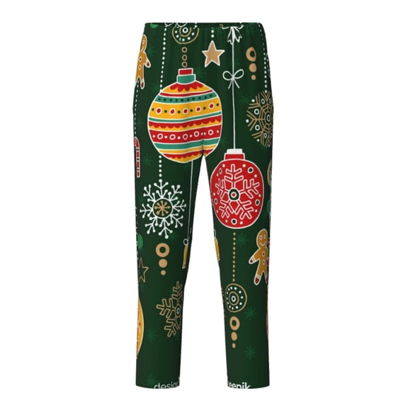 Xecao Christmas Print Teenagers' Pajama Pants Long Sleep Pants Soft Elastic Waist Pajama Bottoms Elastic waist with 2 Pockets 5-16 Years-Small