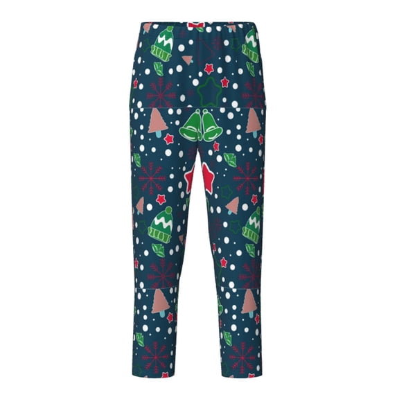 Xecao Christmas Print Teenagers' Pajama Pants Long Sleep Pants Soft Elastic Waist Pajama Bottoms Elastic waist with 2 Pockets 5-16 Years-XS(5-6)