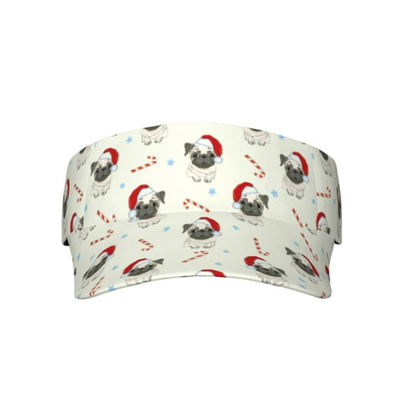 Xecao Christmas Pug Dog for Adult Sun Cap offers versatile sun protection with adjustable Velcro for a secure fit.