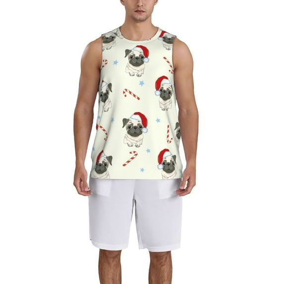 Xecao Christmas Pug Dog print basketball shirt for both men and women, a unisex basketball jersey perfect for theme parties-XX-Large