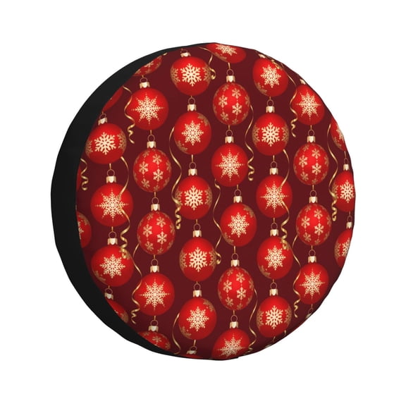 Xecao Christmas Red Balls for Tire Covers,Wheel Tire Cover Waterproof, Dust-Proof, And Universally Fitting for Cars,Trailers, SUVs-14 inch