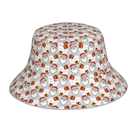 Xecao Christmas Santa Claus Print Men and Women Night Reflective Hat Runner Cap Visor Bucket Hat Boonie Cap