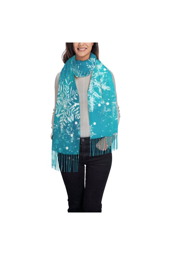 Christmas Snow Pattern Womens Winter Scarf Fall Scarf Oversized Large Scarf for Women Warm Shawl Wrap