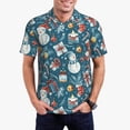 thumbnail image 1 of Xecao Christmas Snowman Gift Mens' Casual Short Sleeve Button-Down Polo Shirts for a Classic Golf Shirts-Small, 1 of 6