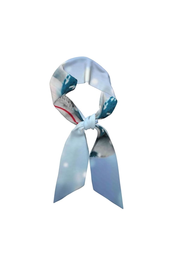 Christmas Snowman In The Snow Pattern Large Satin Head Scarf - Satin Hair Scarves Silk Bandana Scarf Headscarf Silk Feeling Scarf for Women