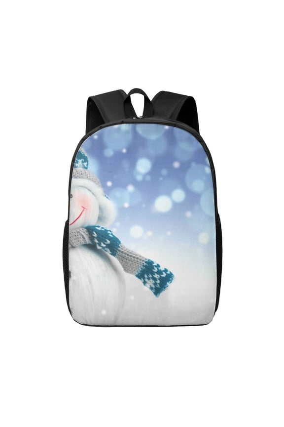 Christmas Snowman In The Snow print Travel Backpack, Large Computer Backpack for Men Women, College School Rucksack Book Bag