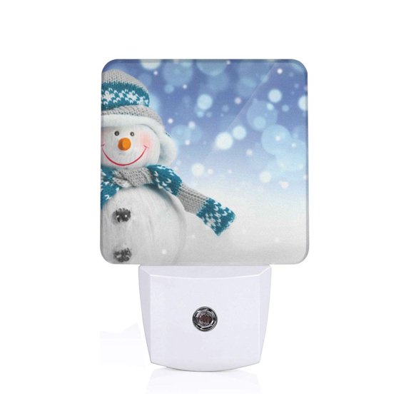 Xecao Christmas Snowman In The Snow for Night Light - a Wall-mounted LED Fixture with A Dusk-to-dawn Sensor, Ideal for Bedrooms, Bathrooms, Hallways, and Kitchens-US
