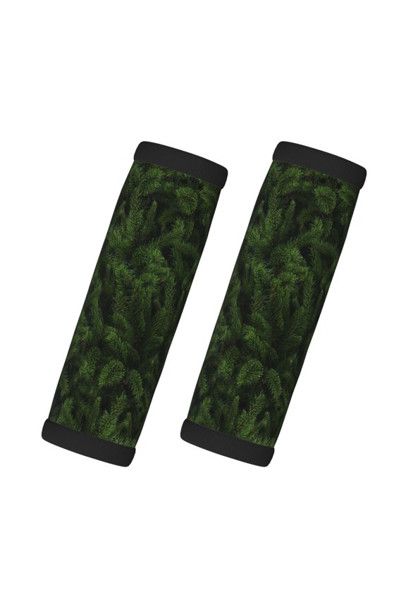 Christmas Tree Branches Print 2 Pack Luggage Handles Wrap Grips Identifiers Bright Luggage Markers, Unique Travel Essentials,Bright Luggage Markers