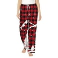 thumbnail image 1 of Xecao Christmas Tree Buffalo Plaid Women's Straight Lounge Pajama Pants: The Epitome of Relaxed Sleepwear, 1 of 9