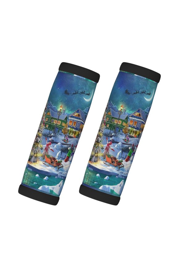 Christmas Tree Print 2 Pack Luggage Handles Wrap Grips Identifiers Bright Luggage Markers, Unique Travel Essentials,Bright Luggage Markers