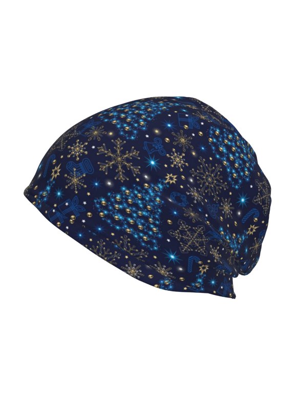 Christmas Tree Print Knit Hat,Winter Beanie for Men Women, Beanie Soft Warm Ski Stocking Cuffed Cap