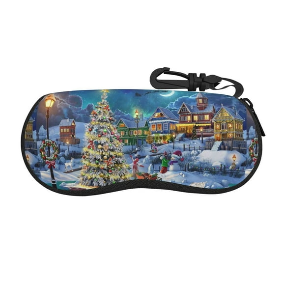 Xecao Christmas Tree for Eyeglass Case Soft Shell, Portable Sunglass Case, Fashionable Eyeglass Case with Zipper, Lightweight
