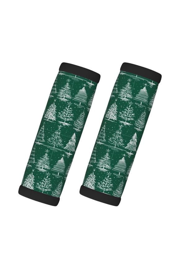 Christmas Trees Print 2 Pack Luggage Handles Wrap Grips Identifiers Bright Luggage Markers, Unique Travel Essentials,Bright Luggage Markers