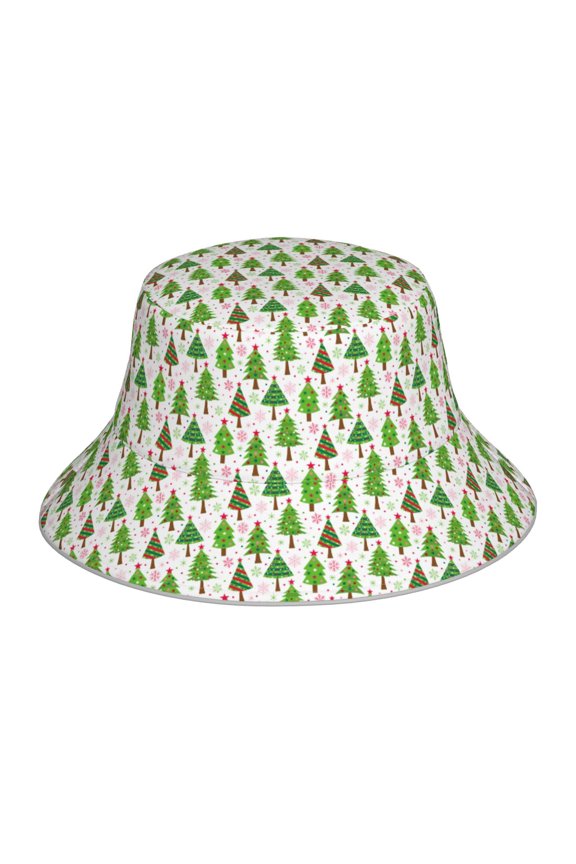 Christmas Trees Print Men and Women Night Reflective Hat Runner Cap Visor Bucket Hat Boonie Cap