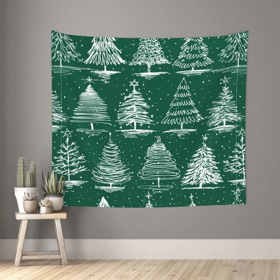 Xecao Christmas Trees patten Tapestry 60x51 Inches Wall Hanging Poster Tapestry for Living Room Bedroom Home Decor