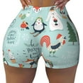 thumbnail image 1 of Xecao Christmas Winter Animals Print Workout Shorts for Women Soft Smooth Gym Yoga Scrunch Active Tennis Workout Running Shorts, 1 of 9