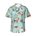 thumbnail image 1 of Xecao Christmas Winter Animals print Hawaiian shirt - a stylish short-sleeve button-down for men, perfect for casual beach and tropical outings., 1 of 9