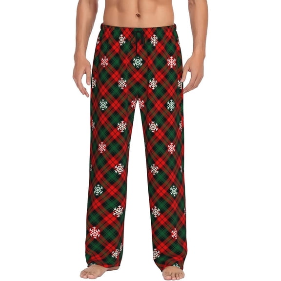 Xecao Christmas With Character Print Men's Straight Lounge Pajama Pants - The Ultimate in Comfortable Sleepwear-Medium