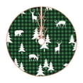thumbnail image 1 of Xecao Christmas tree green plaid Pattern Christmas Tree Skirt Round Xmas Tree Mat Base Cover for Holiday Home Decorations-36", 1 of 6