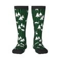 thumbnail image 1 of Xecao Christmas tree green plaid Print Compression Socks for Both Men And Women for Running, Travel, Flight, Nurse, 1 of 6