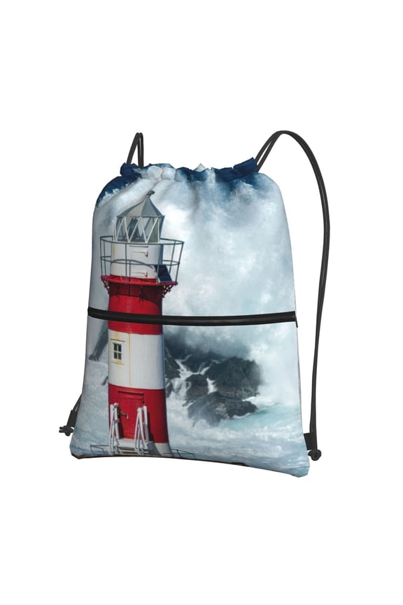 Circular Lighthouse for Drawstring Bags,Pull String Backpack Bags,String Bag Sackpack