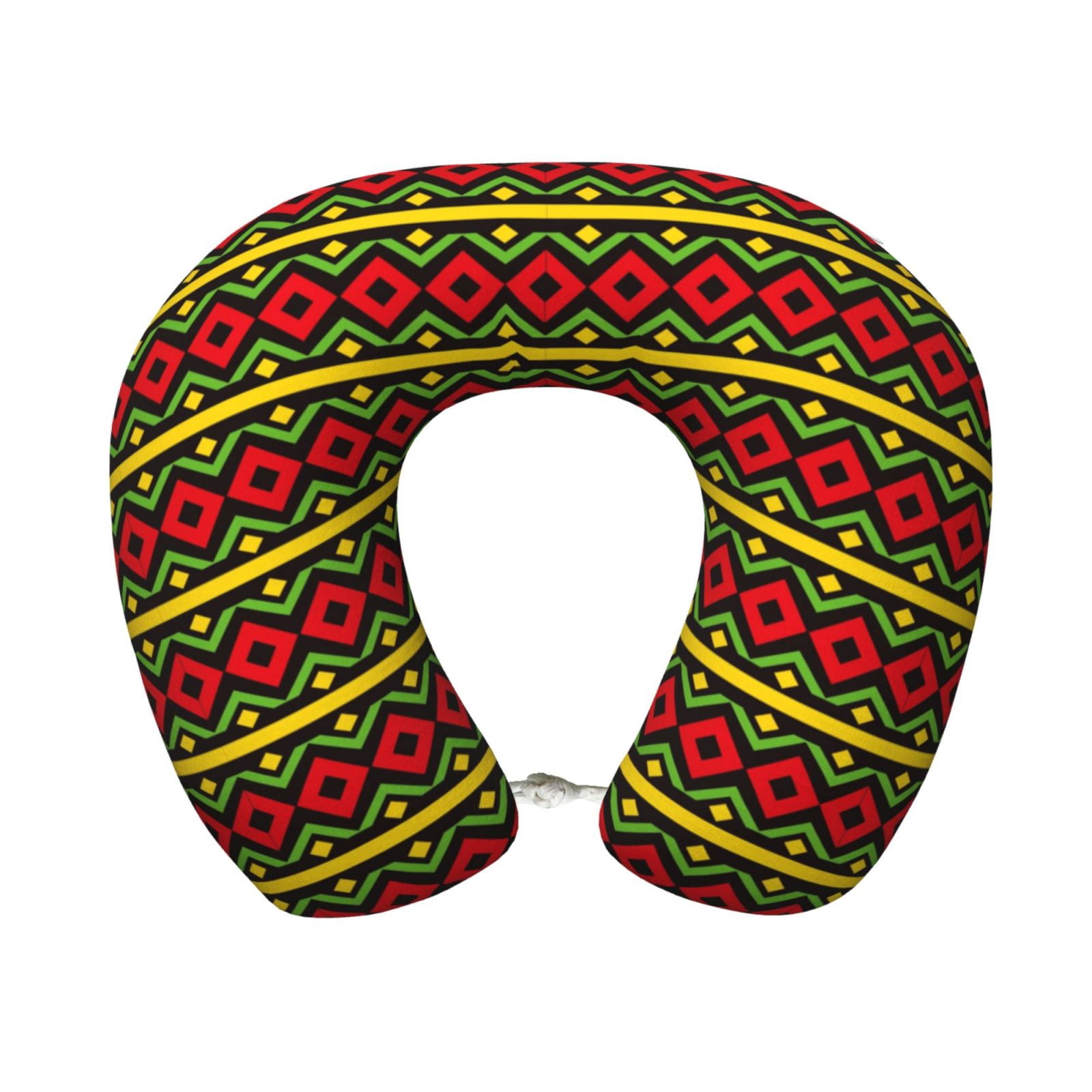 Xecao Classic Color Music Print Memory Foam Cervical Neck Pillow Versatile U-Shaped Pillows for Home,Office,Camping,Travelling,Soft Washable Cover