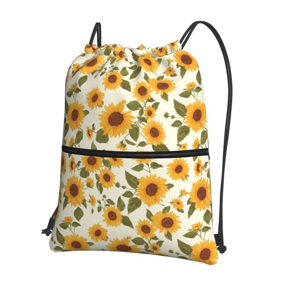 Xecao Classical Cute Sunflower for Drawstring Bags,Pull String Backpack Bags,String Bag Sackpack