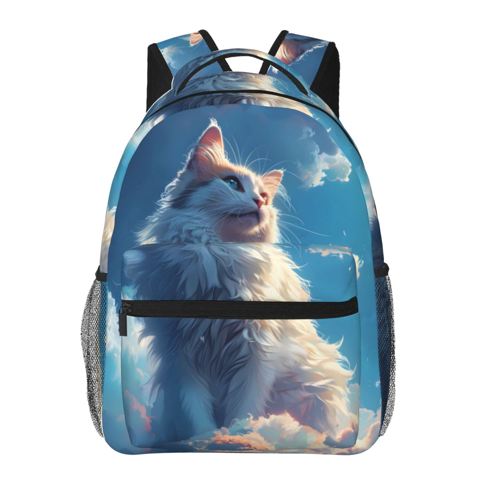 Xecao Clear Sky Blue Cat Backpack, a stylish and functional choice for both men and women, is the perfect basic bookbag for college, work, or travel