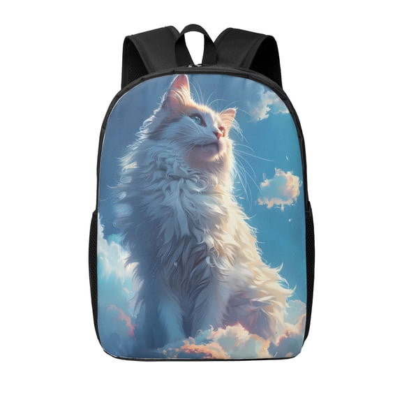 Xecao Clear Sky Blue Cat print Travel Backpack, Large Computer Backpack for Men Women, College School Rucksack Book Bag