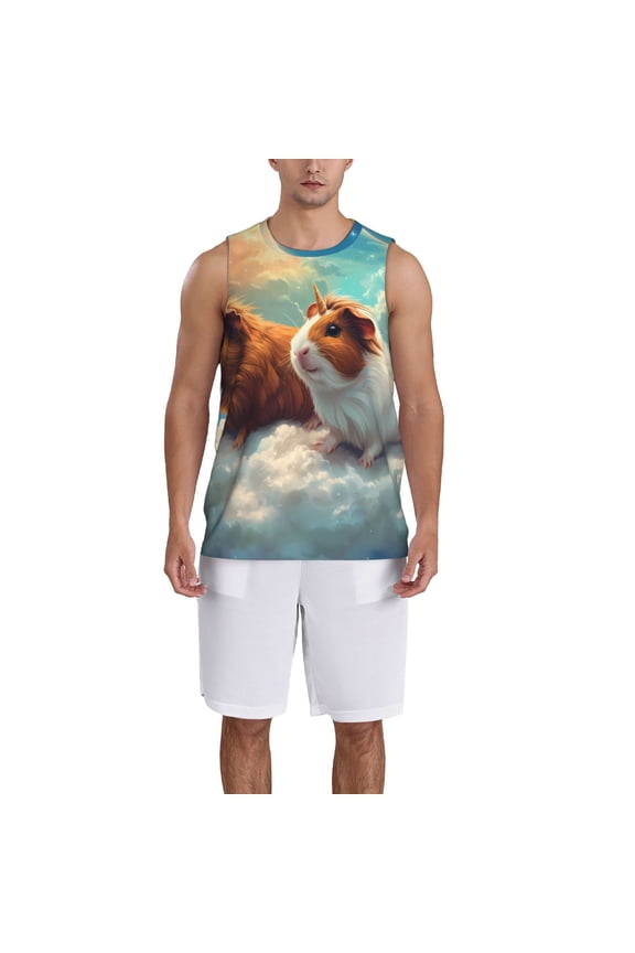Cloud Guinea Pig print basketball shirt for both men and women, a unisex basketball jersey perfect for theme parties-4X-Large