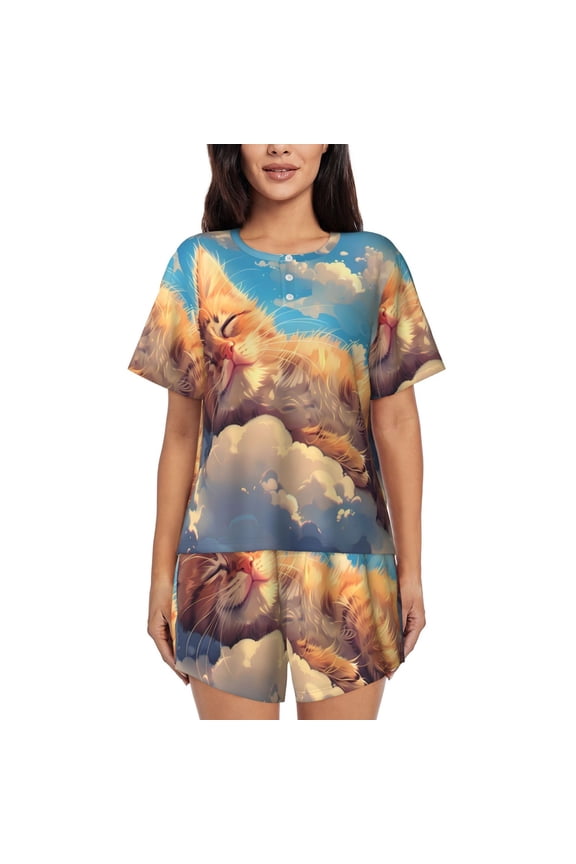 Cloud Sleeping Cat print Swimsuit for women, Summer-ready, sporty style.Quick-dry fabric. Many sizes & colors.